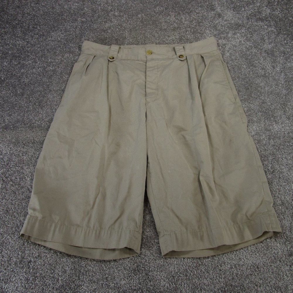 Burberry Shorts Mens 34 Khaki Golf Pleated Baggy Preppy